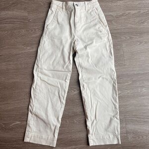 Everlane Straight Leg Crop Pants in Bone